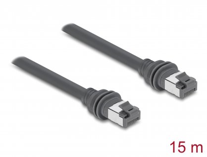 Cablu de retea RJ45 Cat.6 compatibil cu Starlink Gen3 15m Gri, Delock 90667