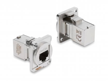 Modul D-type RJ45 Cat.6A M-M unghi 90 grade, Delock 91176