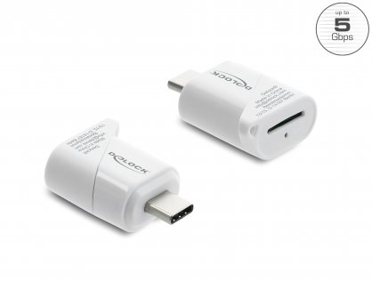 Mini cititor de carduri USB type C pentru Micro SD, Delock 91427