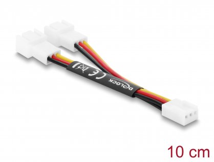 Splitter 1 x 3 pini ventilator la 2 x 3 pini M-T 10cm, Delock 91429
