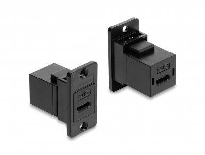 Modul panou USB 2.0 type C M-M Negru, Delock 91926