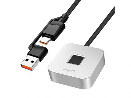 Cititor amprenta USB-C/USB-A MOH metalic Negru, Logilink AU0067