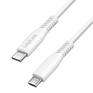 Cablu USB-A 2.0 la USB type C T-T 0.3m Alb, Logilink CU0250