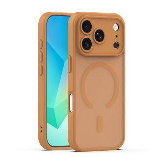 Husa pentru iPhone 17 Pro/iPhone 18 Pro compatibil MagSafe PC/TPU Brown, TFO Mag Matt