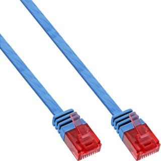 Cablu de retea RJ45 flat Cat.6 UTP 15m Albastru, InLine IL71615B