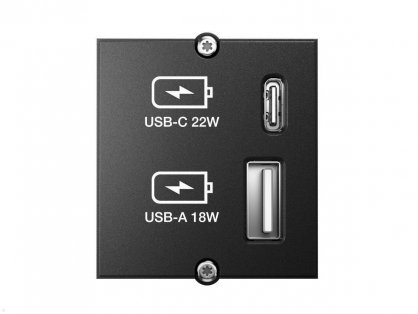 Modul custom incarcare 1 x USB-A + 1 x USB type C Negru, Bachmann 917.227