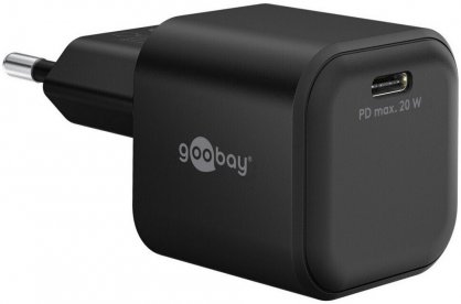 Incarcator priza 1 x USB type C 20W PD GaN Negru, Goobay G76690